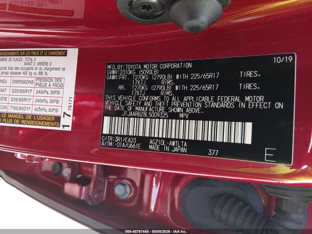 JTJAARBZ8L5009325 Lexus NX 300