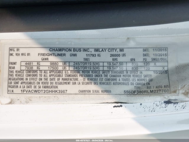 Freightliner M2 106 Medium Duty 2016 1FVACWDT2GHHK3967 Image 9