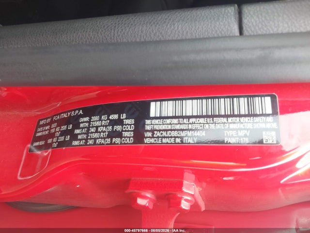 Продажа на аукционе авто 2021 Jeep Renegade Latitude 4x4, vin: ZACNJDBB2MPM14404, номер лота: 45797666