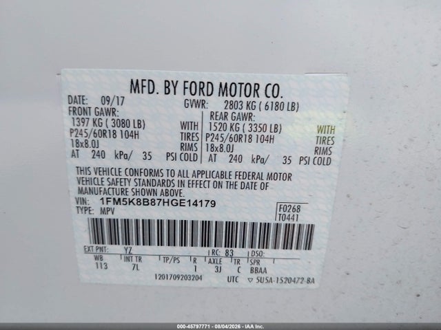 Ford Explorer 2017 1FM5K8B87HGE14179 Image 8