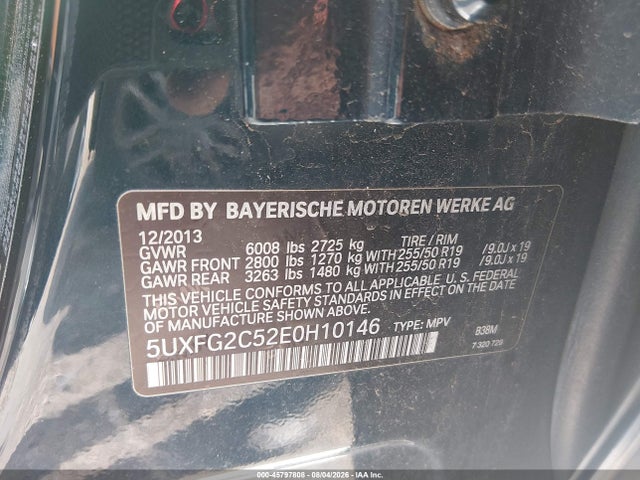 2014 Bmw X6 Xdrive35i მანქანა იყიდება აუქციონზე, vin: 5UXFG2C52E0H10146, აუქციონის ნომერი: 45797808