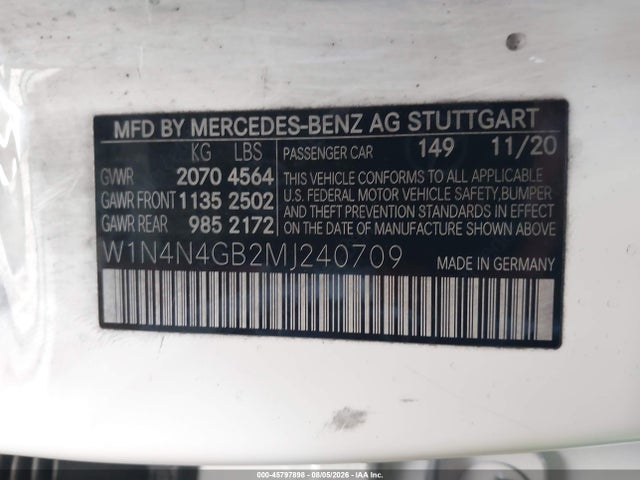 W1N4N4GB2MJ240709 Mercedes-Benz GLA 250