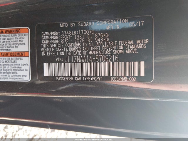 Toyota 86 2017 JF1ZNAA14H8709216 Image 9