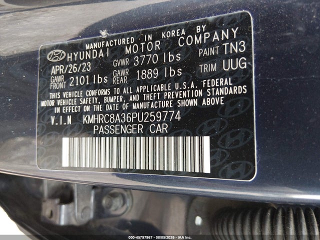 Aukcja sprzedaży 2023 Hyundai Venue Limited, vin: KMHRC8A36PU259774, numer aukcji: 45797967
