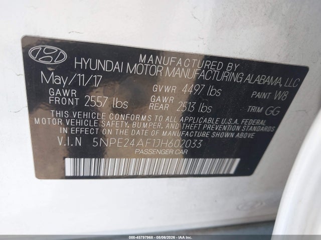 Hyundai SONATA SE 2018 5NPE24AF1JH602033 Image 9