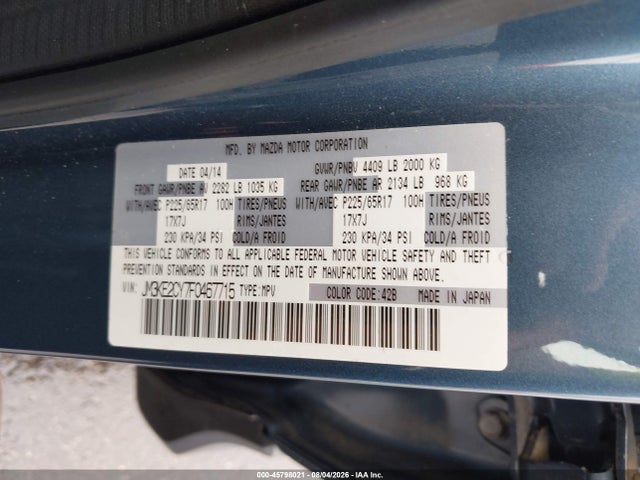 Продаж на аукціоні авто 2015 Mazda Cx-5 Touring, vin: JM3KE2CY7F0467715, номер лоту: 45798021
