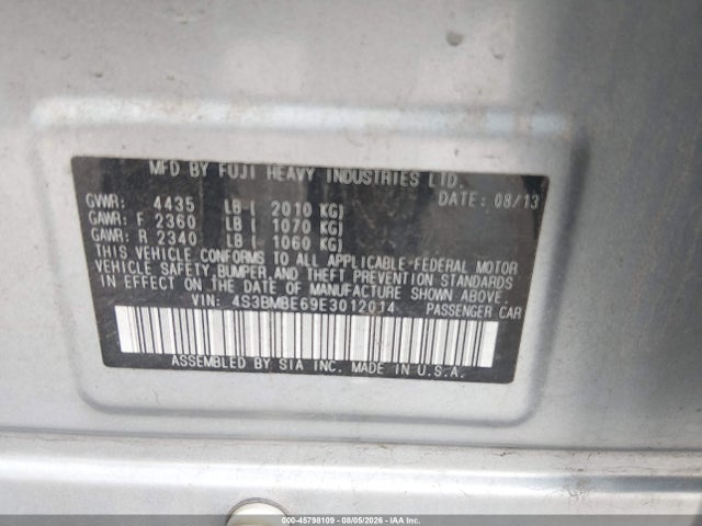 Продажа на аукционе авто 2014 Subaru Legacy 2.5i Premium, vin: 4S3BMBE69E3012014, номер лота: 45798109