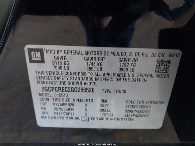 Chevrolet Silverado 1500 Lt 2016 3GCPCREC2GG286520 Image 9