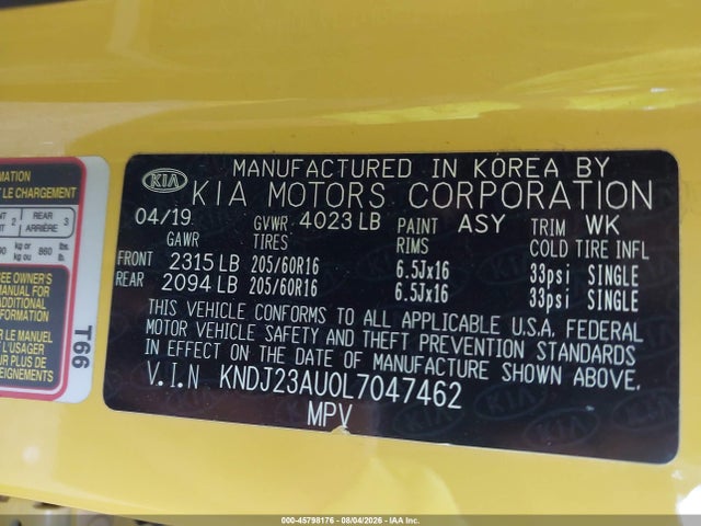 KIA SOUL S 2020 KNDJ23AU0L7047462 Image 9