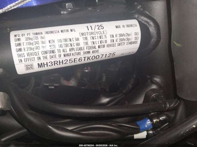 MH3RH25E6TK007125 Yamaha Yfz320 A