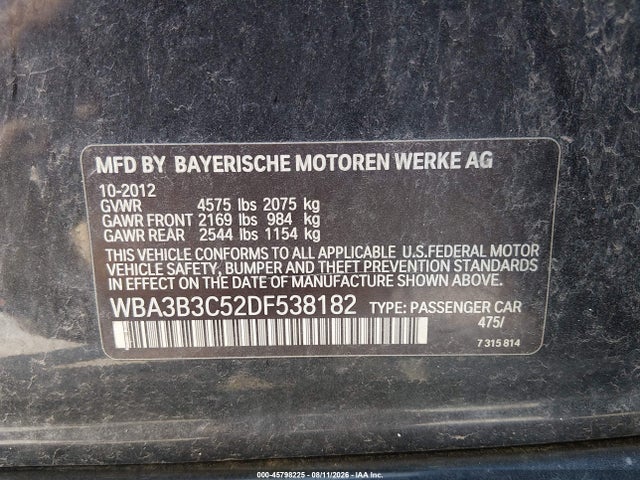 Продажа на аукционе авто 2013 Bmw 328i Xdrive, vin: WBA3B3C52DF538182, номер лота: 45798225