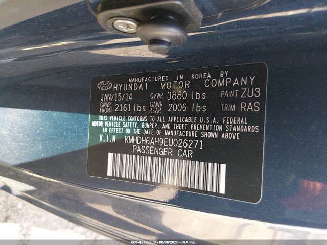 2014 Hyundai Elantra მანქანა იყიდება აუქციონზე, vin: KMHDH6AH9EU026271, აუქციონის ნომერი: 45798230