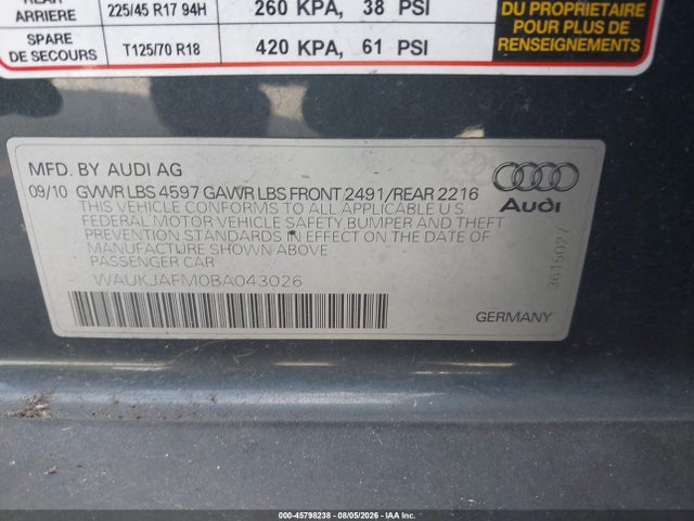 Продажа на аукционе авто 2011 Audi A3 2.0 Tdi Premium, vin: WAUKJAFM0BA043026, номер лота: 45798238