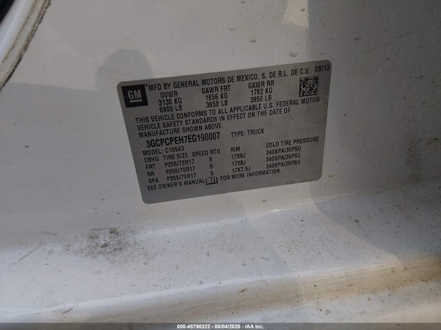 3GCPCPEH7EG190007 Chevrolet Silverado 1500 Work Truck