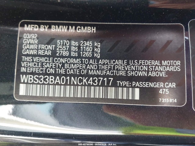 BMW M4 Competition Xdrive 2022 WBS33BA01NCK43717 Image 9
