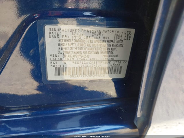 Nissan SENTRA SV 2017 3N1AB7AP2HY245518 Image 9