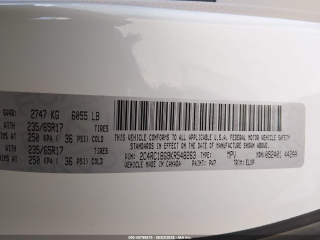 Chrysler Pacifica Touring L 2019 2C4RC1BG9KR548263 Image 9