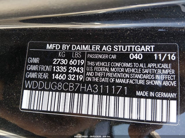 WDDUG8CB7HA311171 Mercedes-Benz S 550