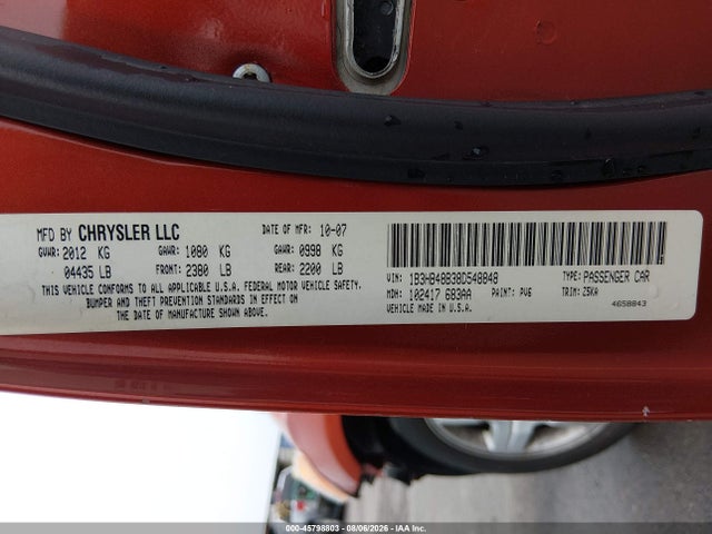 Продажа на аукционе авто 2008 Dodge Caliber Sxt, vin: 1B3HB48B38D548848, номер лота: 45798803