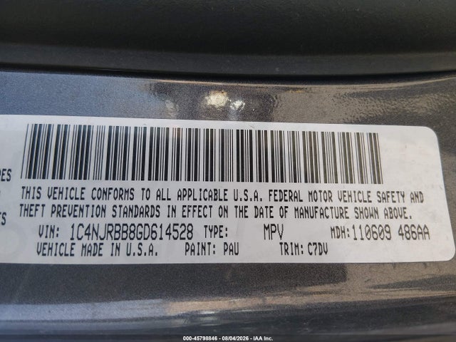 1C4NJRBB8GD614528 Jeep Patriot Sport