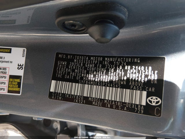 5YFB4MDE6SP244545 Toyota COROLLA LE