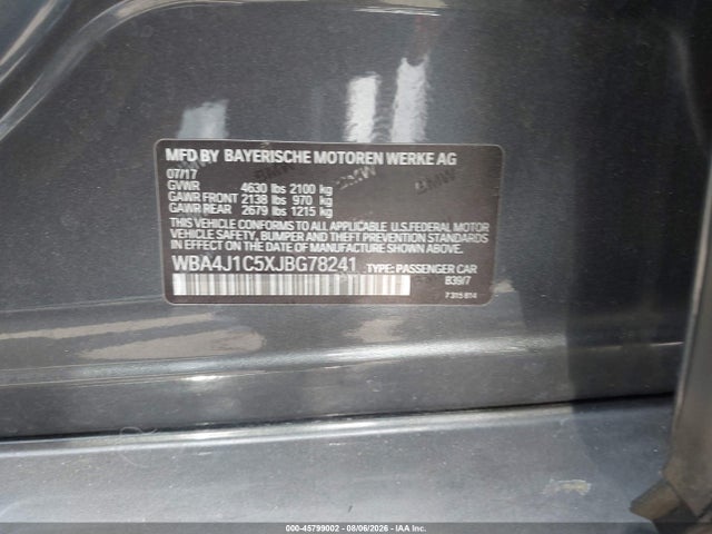WBA4J1C5XJBG78241 BMW 430i Gran Coupe
