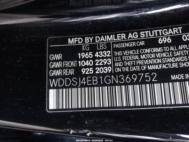 Aukcja sprzedaży 2016 Mercedes-benz Cla 250, vin: WDDSJ4EB1GN369752, numer aukcji: 45799013