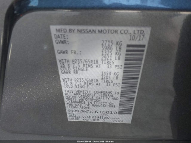 Nissan Pathfinder Sl 2018 5N1DR2MN7JC616010 Image 9