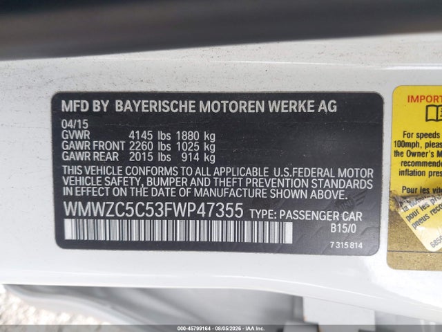 Продажа на аукционе авто 2015 Mini Countryman Cooper S, vin: WMWZC5C53FWP47355, номер лота: 45799164