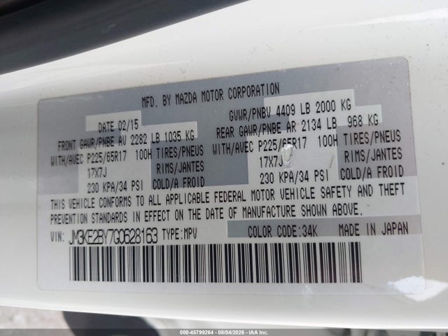 JM3KE2BY7G0628163 Mazda CX-5 SPORT