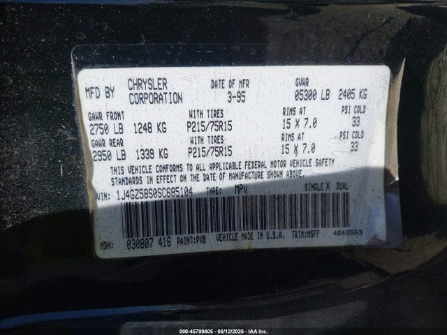 45799405 :رقم المزاد ، 1J4GZ58S0SC685104 vin ، 1995 Jeep Grand Cherokee Laredo مزاد بيع