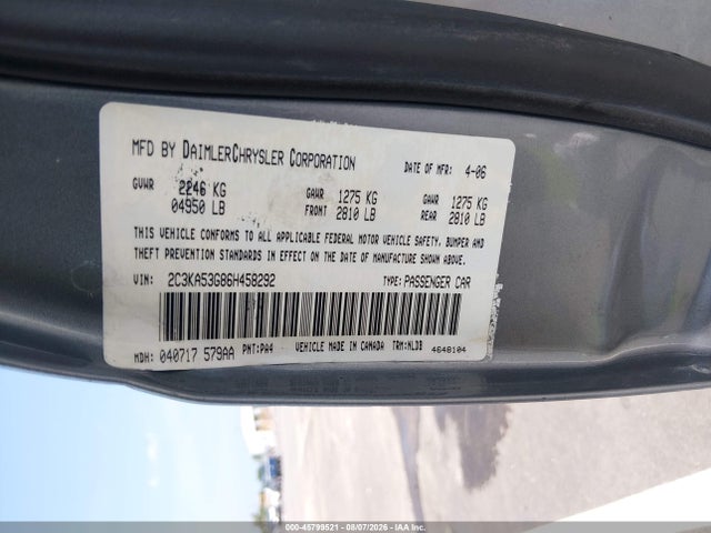 Aukcja sprzedaży 2006 Chrysler 300 Touring, vin: 2C3KA53G86H458292, numer aukcji: 45799521
