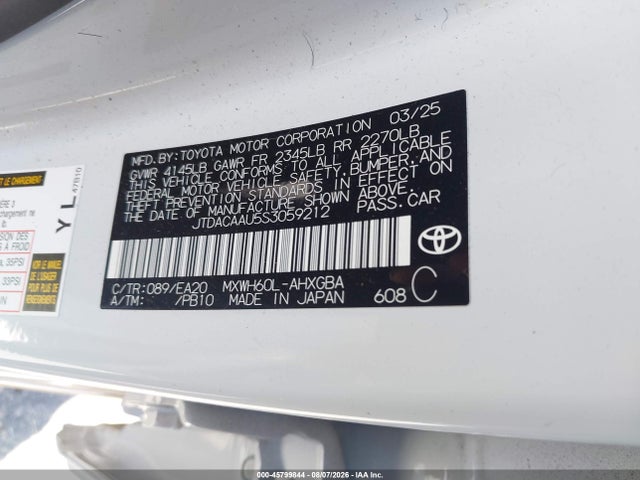 Toyota PRIUS XLE 2025 JTDACAAU5S3059212 Image 9