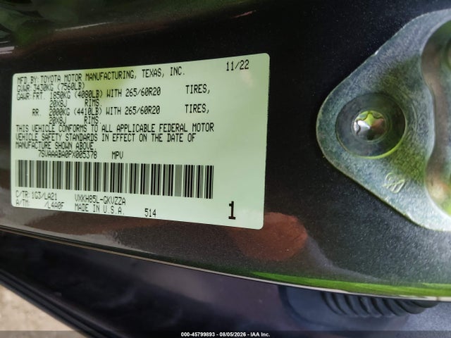 Toyota Sequoia Platinum 2023 7SVAAABA0PX005378 Image 9
