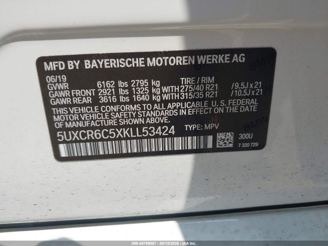 Продаж на аукціоні авто 2019 Bmw X5 Xdrive40i, vin: 5UXCR6C5XKLL53424, номер лоту: 45799967