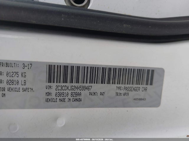 Продажа на аукционе авто 2017 Dodge Charger Sxt Awd, vin: 2C3CDXJG2HH599467, номер лота: 45799986