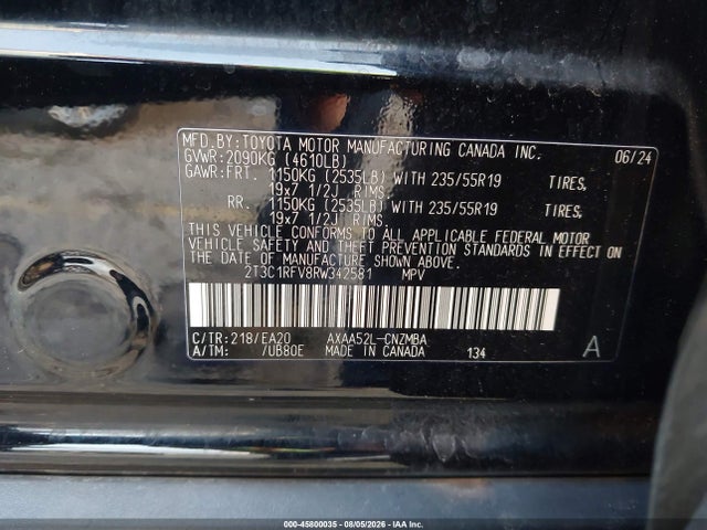 Продаж на аукціоні авто 2024 Toyota Rav4 Xle Premium, vin: 2T3C1RFV8RW342581, номер лоту: 45800035