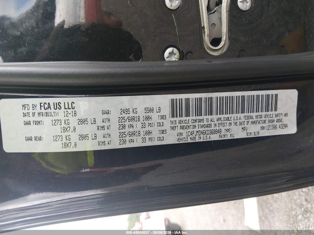 2019 Jeep Cherokee Limited 4x4 მანქანა იყიდება აუქციონზე, vin: 1C4PJMDN6KD368848, აუქციონის ნომერი: 45800037