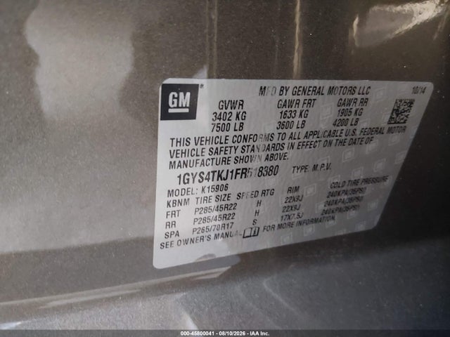 Cadillac Escalade Esv Premium 2015 1GYS4TKJ1FR518380 Image 9