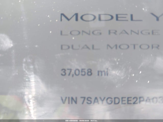 Auction sale of the 2023 Tesla Model Y Awd/long Range Dual Motor All-wheel Drive, vin: 7SAYGDEE2PA030333, lot number: 45800056