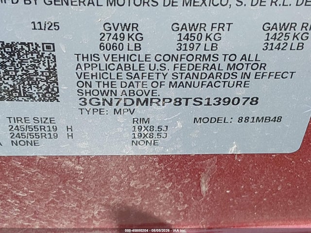Продажа на аукционе авто 2026 Chevrolet Equinox Ev Lt 1, Fwd, vin: 3GN7DMRP8TS139078, номер лота: 45800204