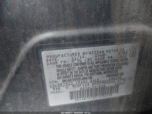 Nissan SENTRA SV 2014 3N1AB7AP2EL694738 Image 9