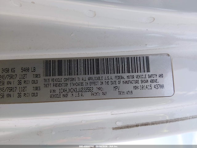 1C4HJXDN3JW222562 Jeep Wrangler Unlimited Sport 4x4