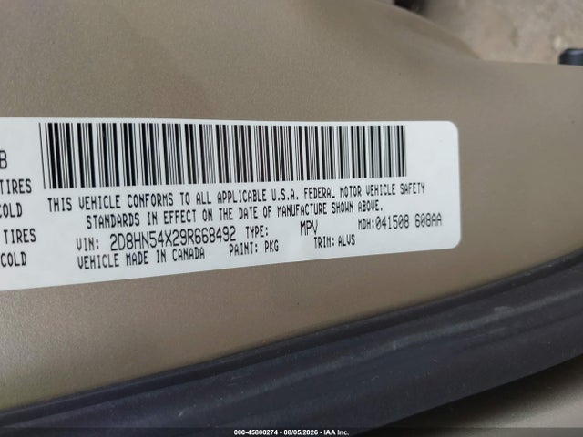 Продаж на аукціоні авто 2009 Dodge Grand Caravan Sxt, vin: 2D8HN54X29R668492, номер лоту: 45800274