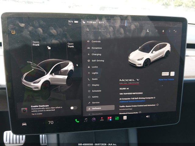 Продаж на аукціоні авто 2022 Tesla Model Y Performance Dual Motor All-wheel Drive, vin: 7SAYGDEF4NF532902, номер лоту: 45800355