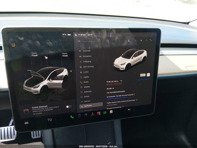 Продаж на аукціоні авто 2022 Tesla Model Y Performance Dual Motor All-wheel Drive, vin: 7SAYGDEF4NF532902, номер лоту: 45800355
