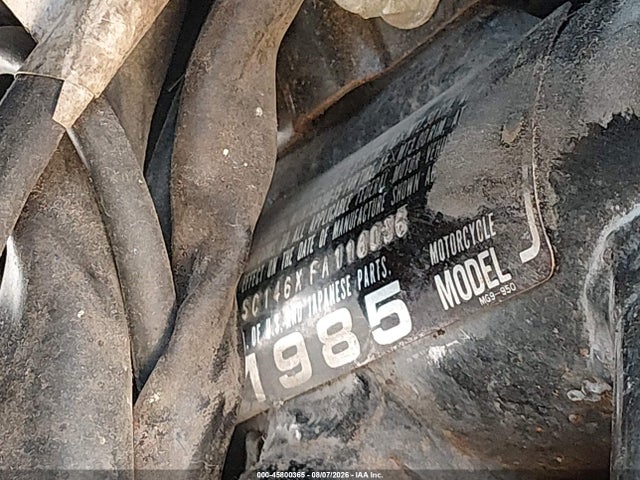 45800365 :رقم المزاد ، 1HFSC146XFA118036 vin ، 1985 Honda Gl1200 L مزاد بيع