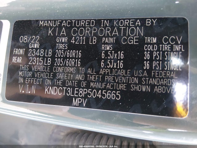 2023 Kia Niro Sx მანქანა იყიდება აუქციონზე, vin: KNDCT3LE8P5045665, აუქციონის ნომერი: 45800386