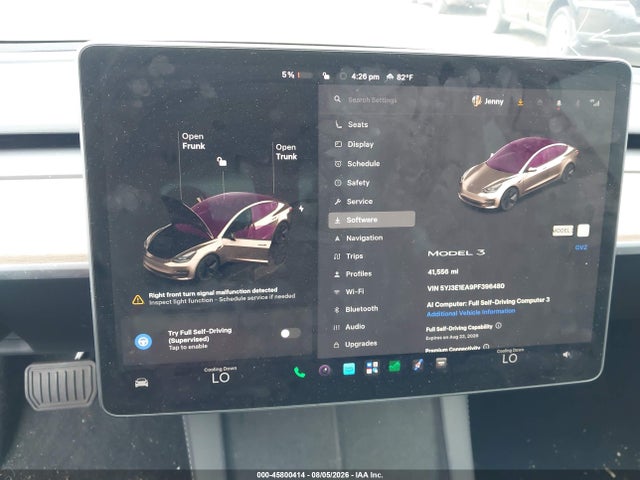 45800414 :رقم المزاد ، 5YJ3E1EA9PF396480 vin ، 2023 Tesla Model 3 Rear-wheel Drive مزاد بيع