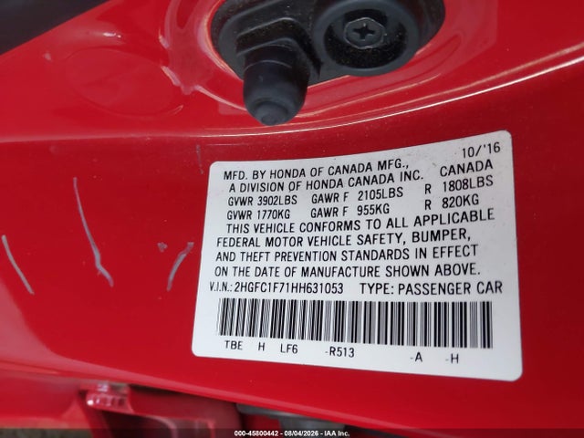 Honda Civic Ex-l 2017 2HGFC1F71HH631053 Image 9